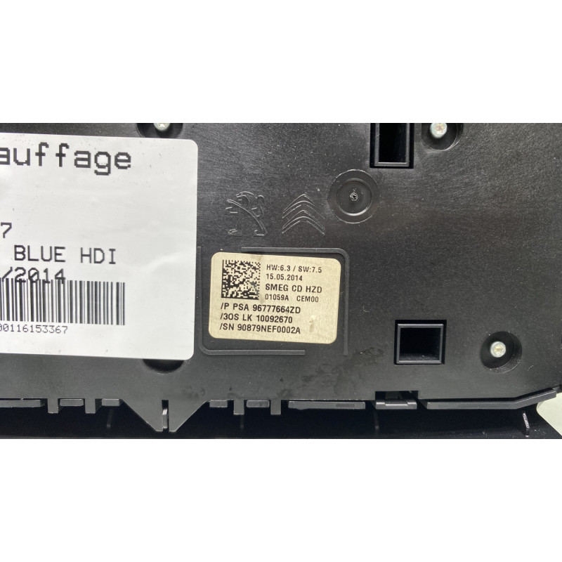 Commande chauffage PEUGEOT 308 2 Photo n°3