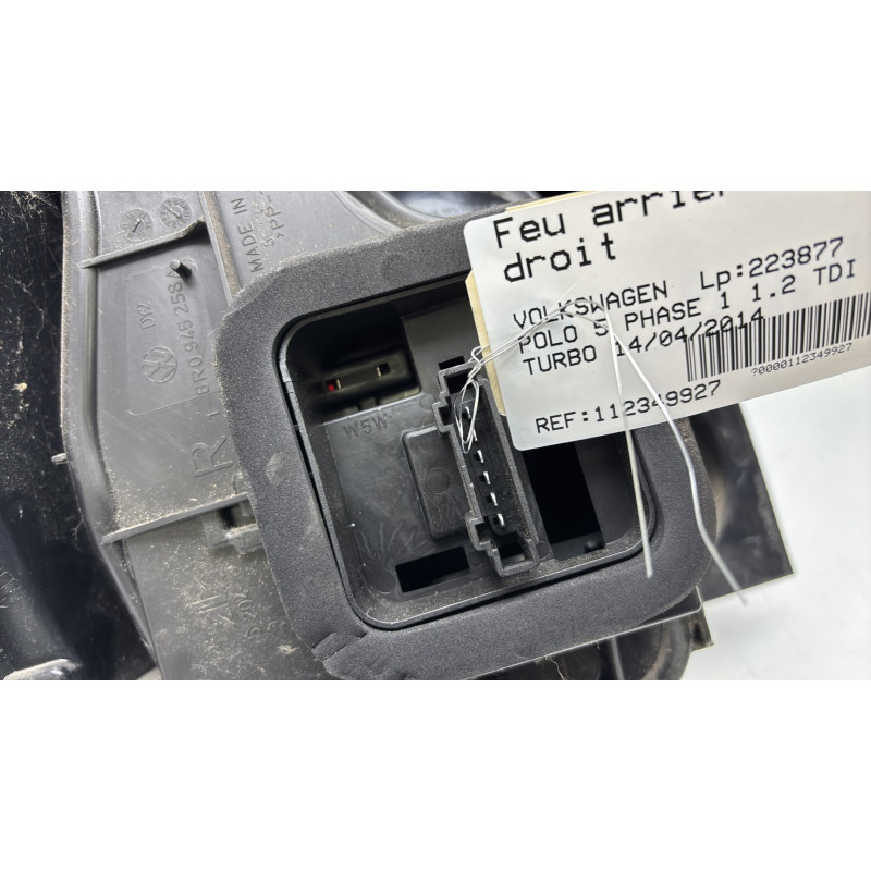 Feu arriere principal droit (feux) VOLKSWAGEN POLO 5 Photo n°6