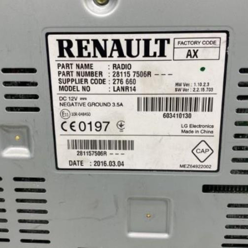 Autoradio d'origine RENAULT MEGANE 4 Photo n°4