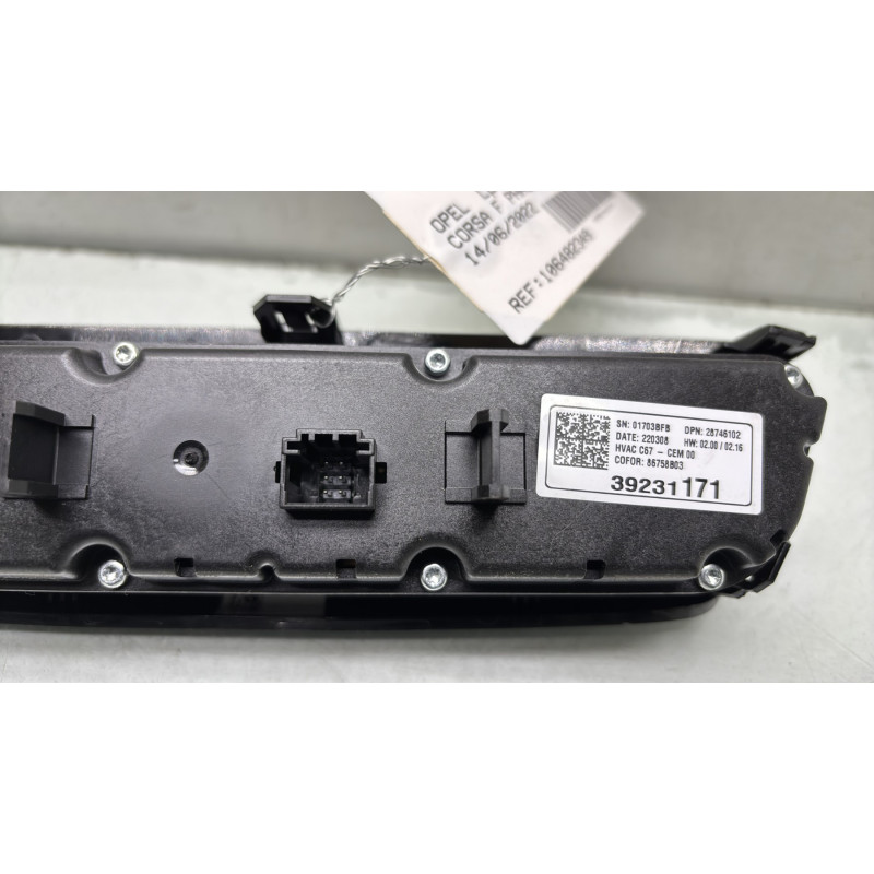 Commande chauffage OPEL CORSA F Photo n°3