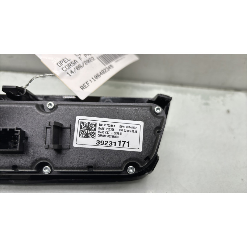 Commande chauffage OPEL CORSA F Photo n°4