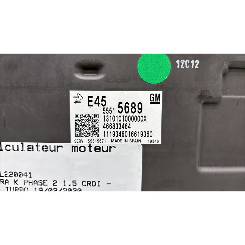 Calculateur moteur OPEL ASTRA K Photo n°4