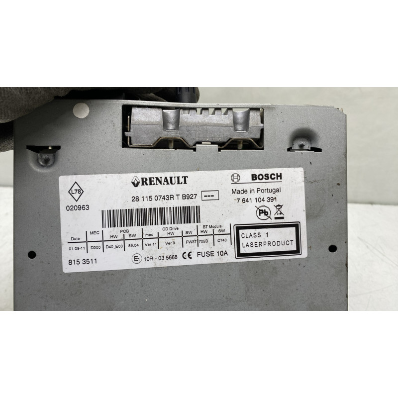 Autoradio d'origine RENAULT FLUENCE Photo n°6