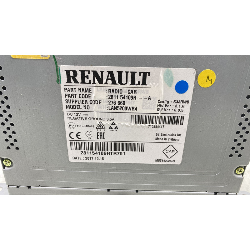 Autoradio d'origine RENAULT CAPTUR 1 Photo n°4