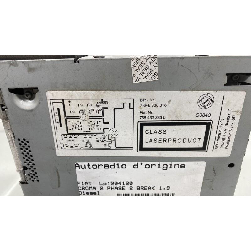 Autoradio d'origine FIAT CROMA 2 Photo n°3
