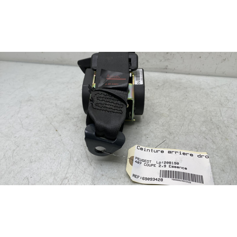 Ceinture arriere droit PEUGEOT 407 Photo n°2