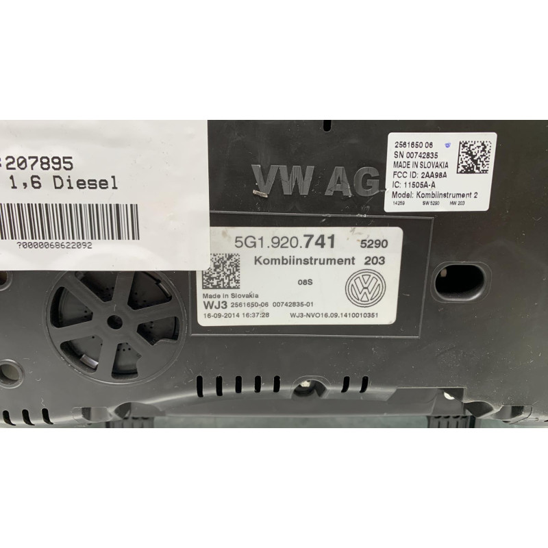 Compteur VOLKSWAGEN GOLF 7 Photo n°4