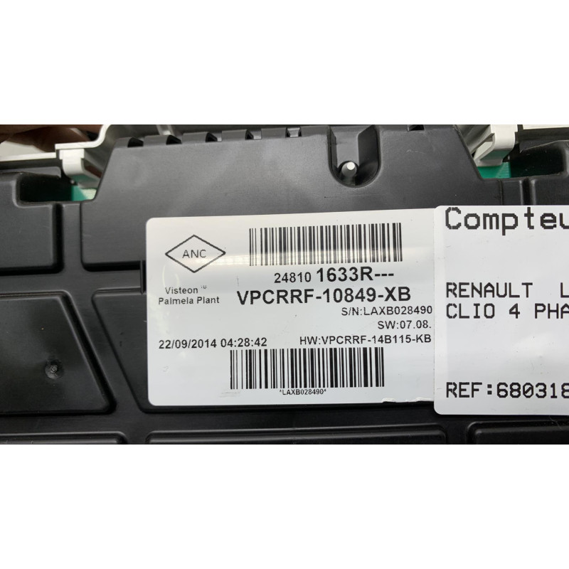 Compteur RENAULT CLIO 4 Photo n°3