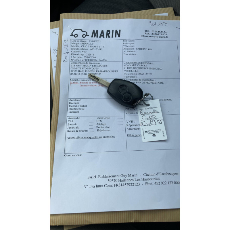 Serrure avant droit RENAULT CLIO 3 Photo n°11