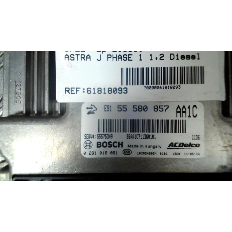 Calculateur moteur OPEL ASTRA J Photo n°1
