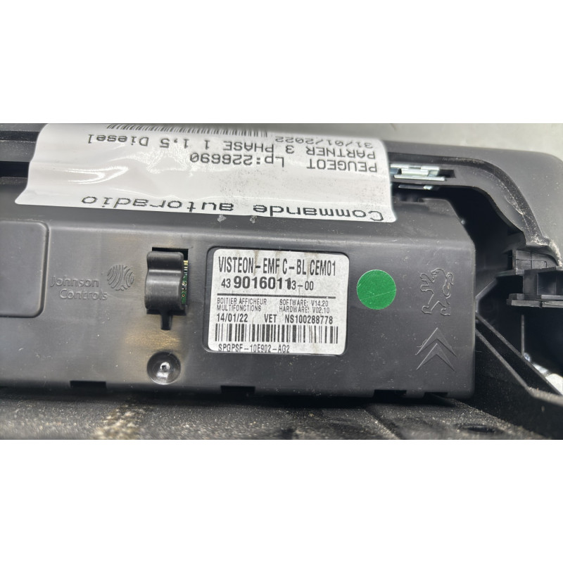 Commande autoradio PEUGEOT PARTNER 3 Photo n°4