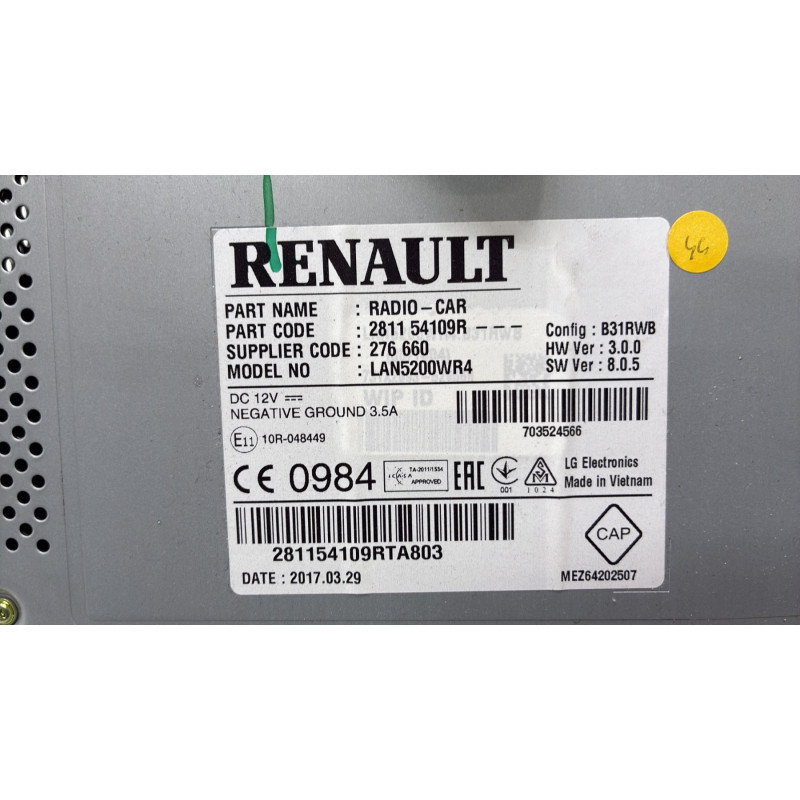 Autoradio d'origine RENAULT CAPTUR 1 Photo n°7