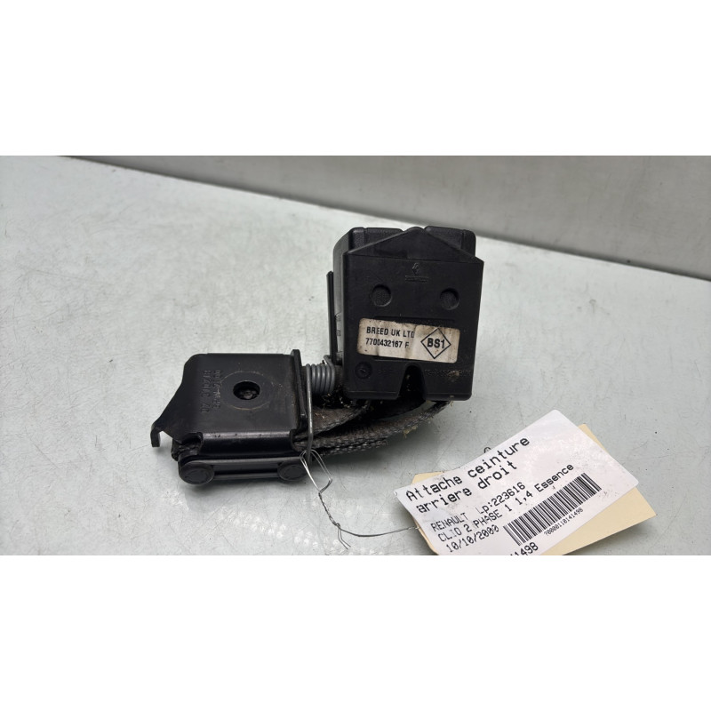 Attache ceinture arriere droit RENAULT CLIO 2 Photo n°2