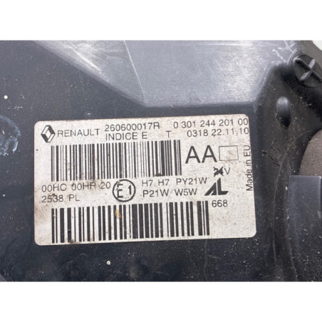 Optique avant principal gauche (feux)(phare) RENAULT MEGANE 3