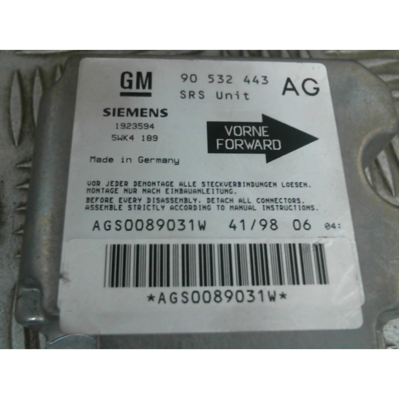 Boitier air bag OPEL CORSA B Photo n°3