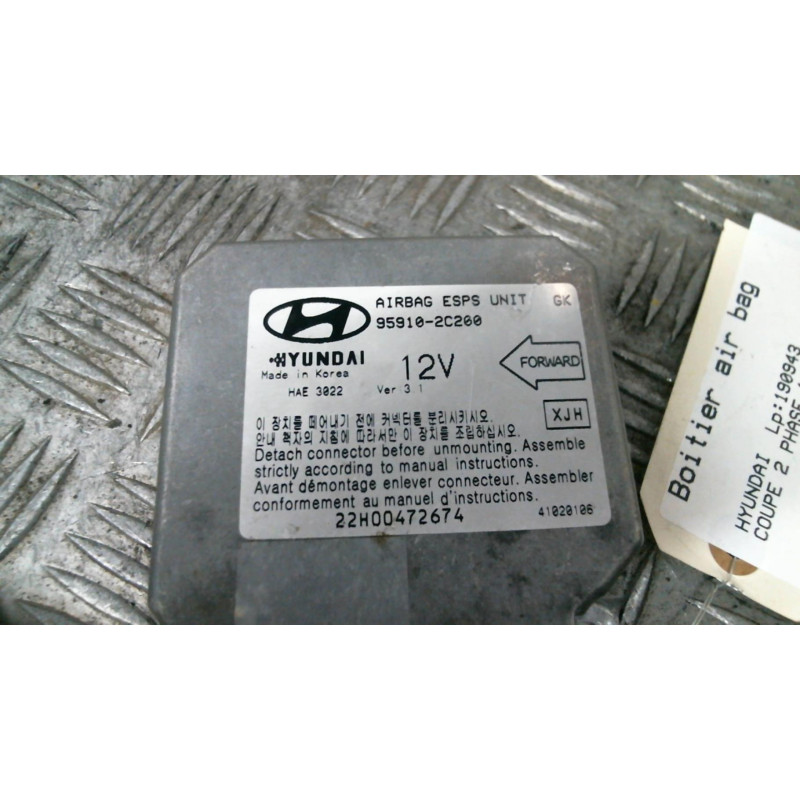 Boitier air bag HYUNDAI COUPE 2 Photo n°2