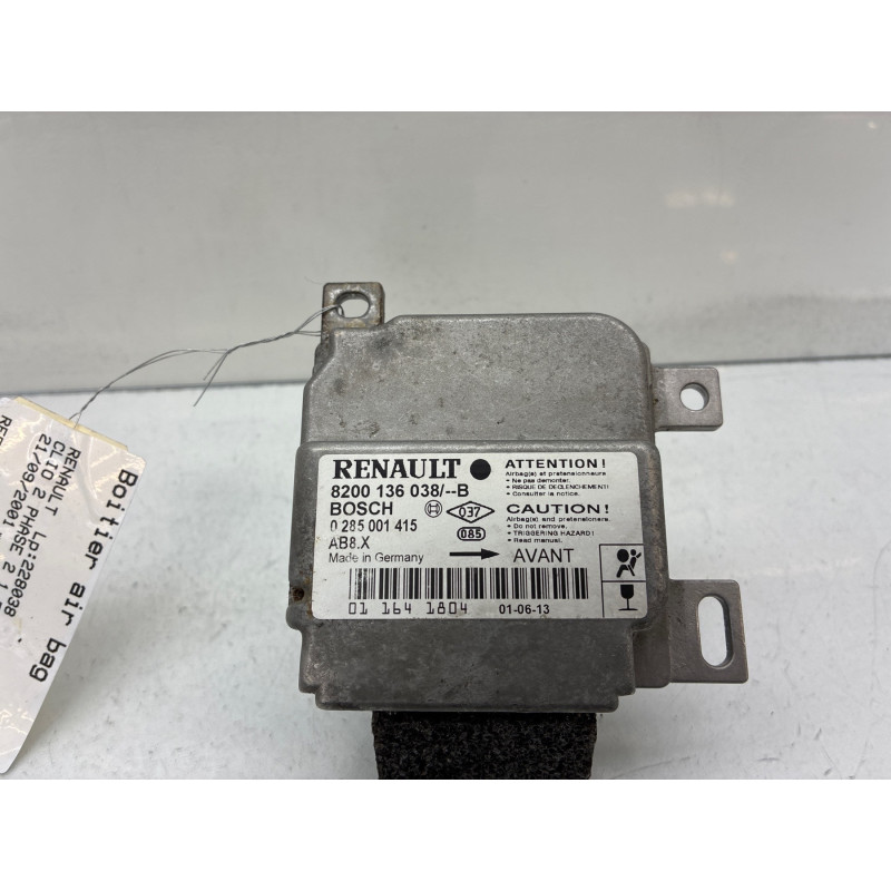 Boitier air bag RENAULT CLIO 2 Photo n°3