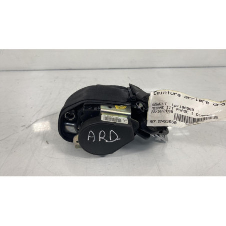Pretensionneur de ceinture arriere droit RENAULT MEGANE 3 Photo n°1
