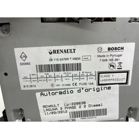 Autoradio d'origine RENAULT LAGUNA 3 Photo n°1