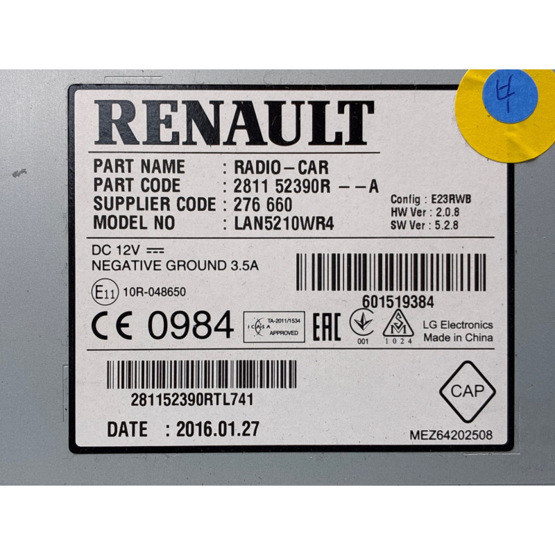 Autoradio d'origine RENAULT CLIO 4 Photo n°1