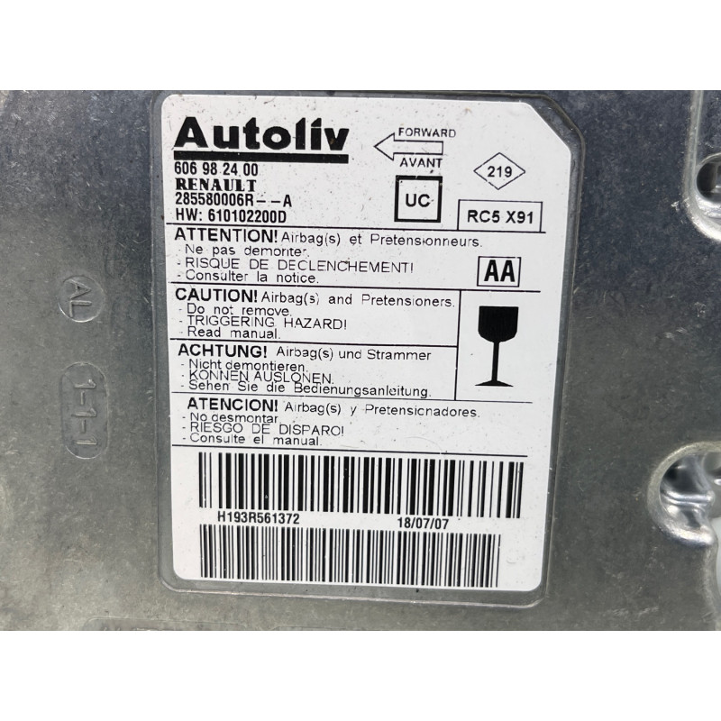 Boitier air bag RENAULT LAGUNA 3 Photo n°3